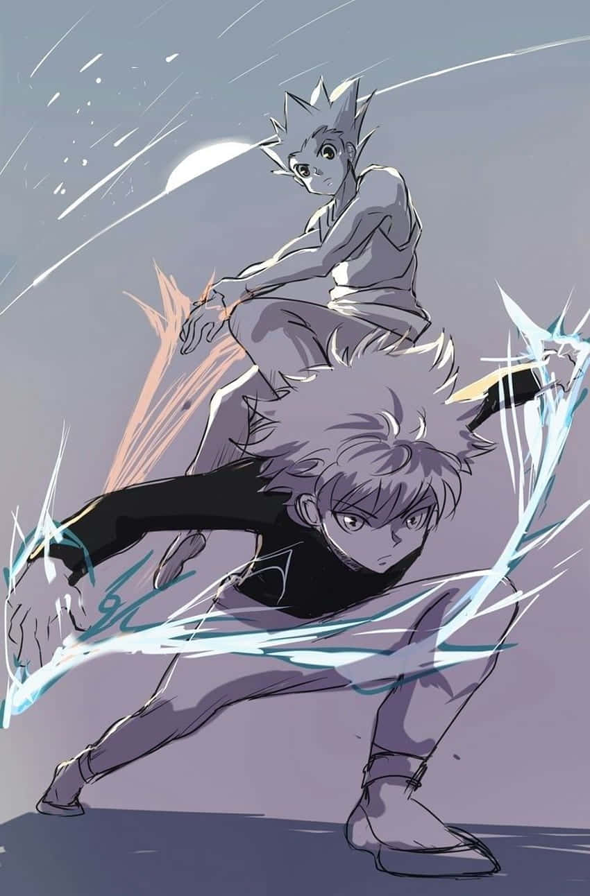 Killua Phone, anime characters, dynamic combat pose, HD Phone Wallpaper
