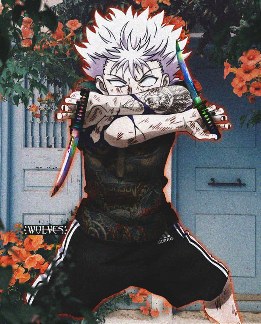 Killua Phone, white hair, sword, HD Phone Wallpaper