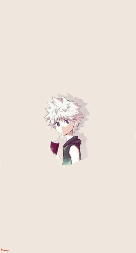 Killua Phone, anime boy, spiky white hair, SD Phone Wallpaper