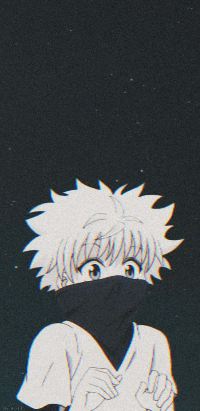 Killua Phone, spiky-haired anime character, black mask, HD Phone Wallpaper