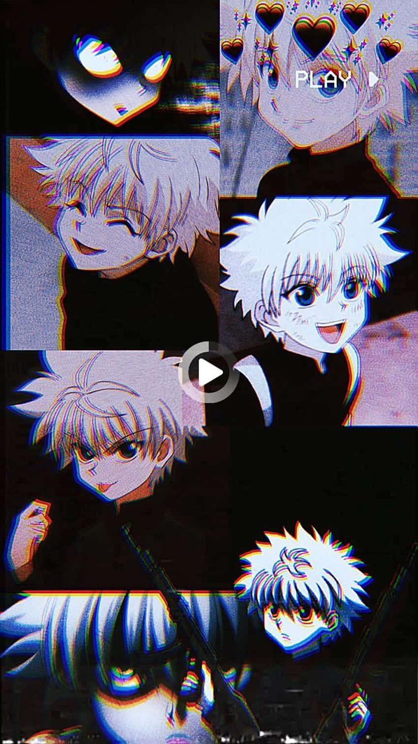 Killua Phone, white-haired character, glowing eyes, HD Phone Wallpaper