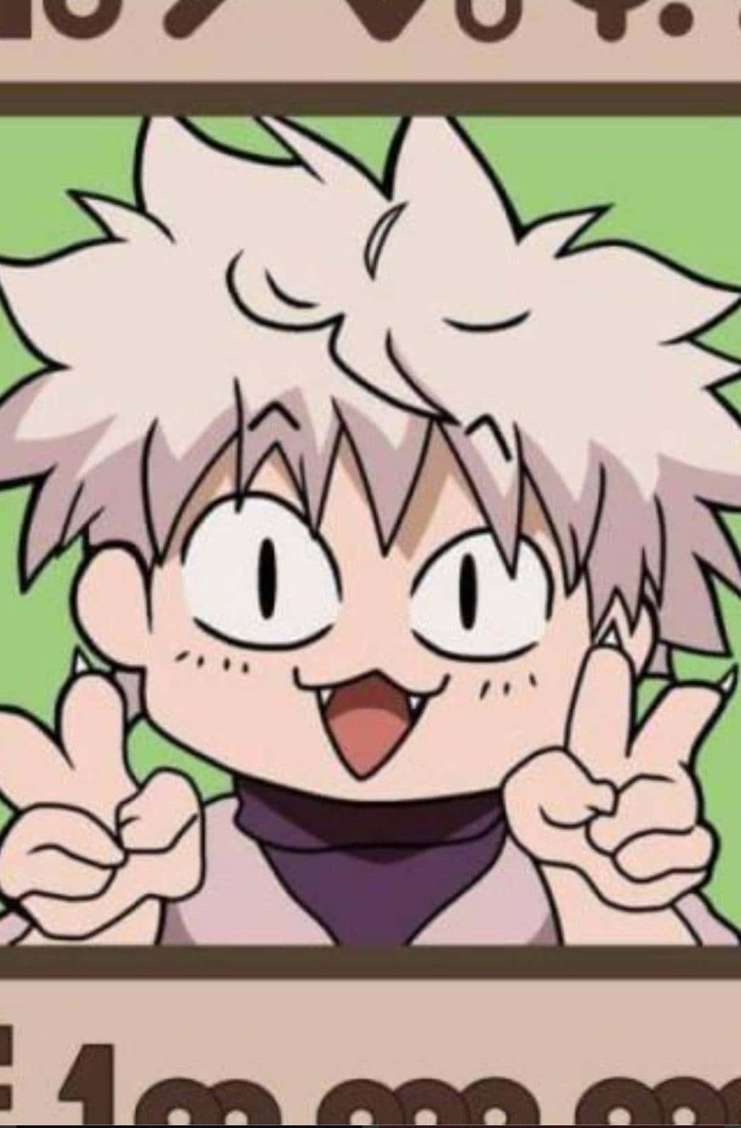 Killua Phone, white hair, green background, HD Phone Wallpaper