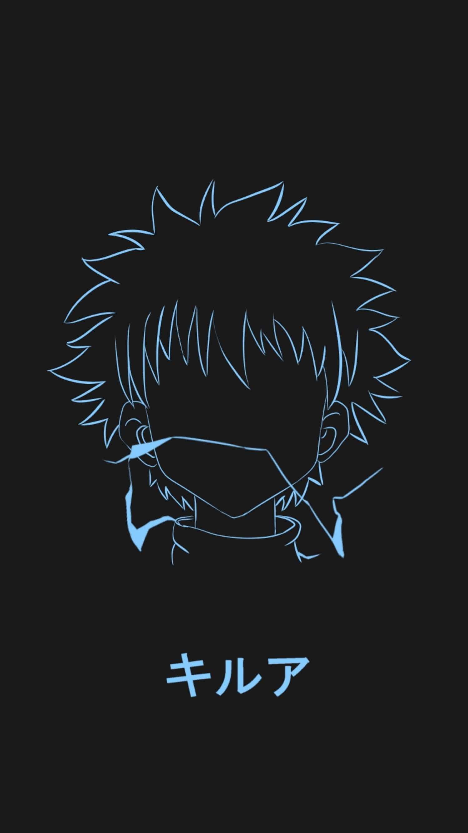 Killua Phone, blue anime character, blue face, 2K Phone Wallpaper