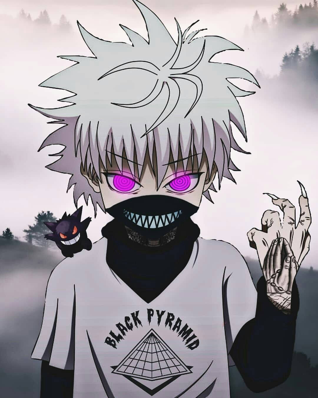 Killua Zoldyck, spiky-haired, glowing purple eyes, HD Phone Wallpaper