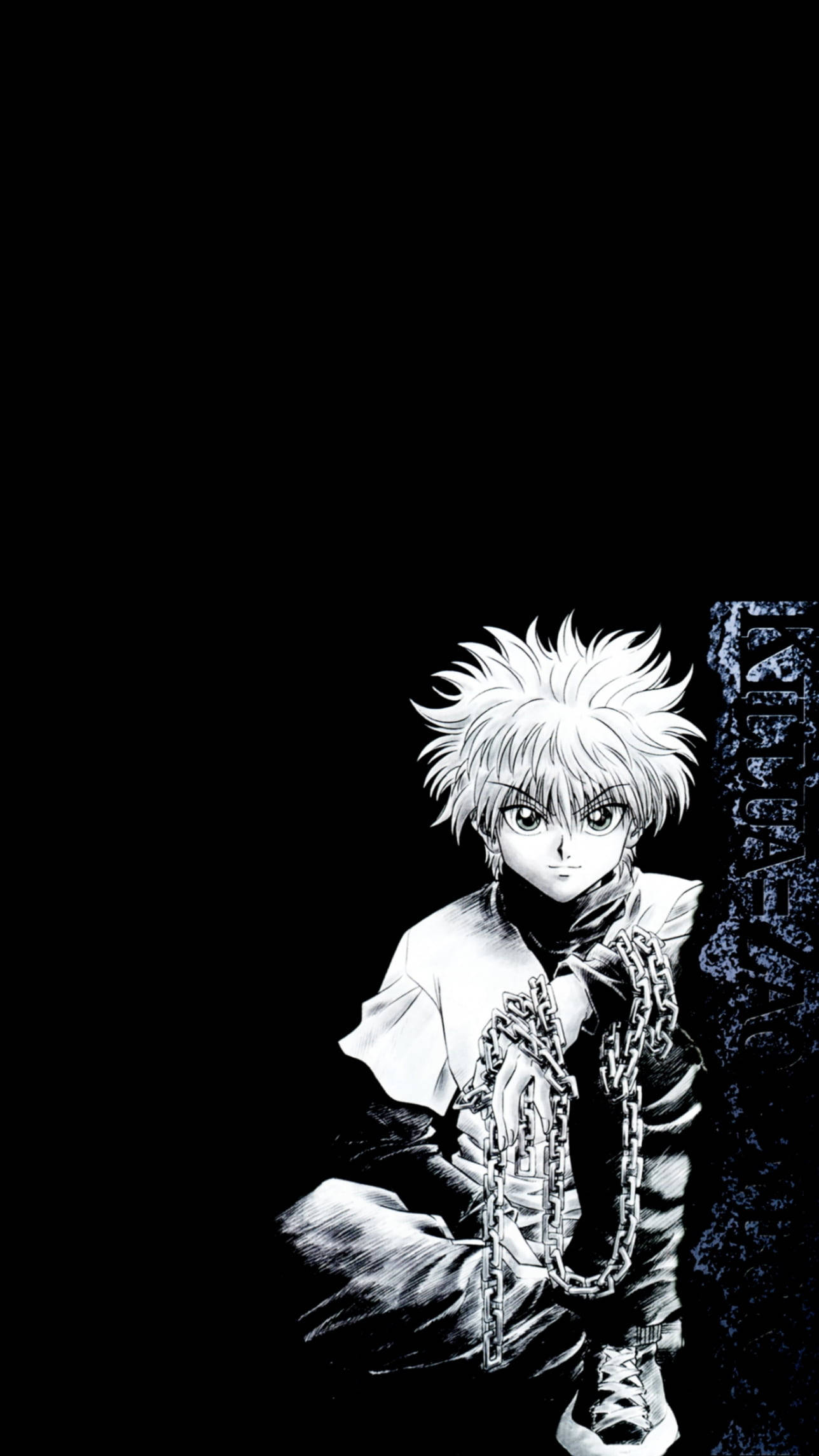 Killua Zoldyck, spiky hair, chains, Full HD Phone Wallpaper