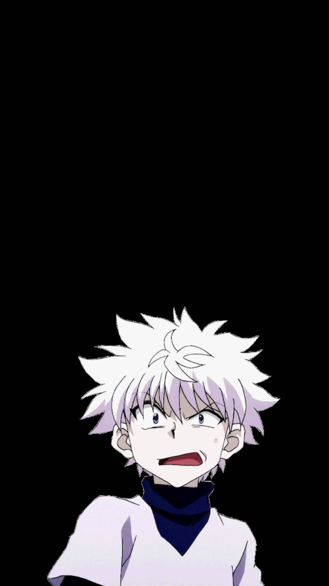 Killua, spiky white hair, wide eyes, Full HD Phone Wallpaper