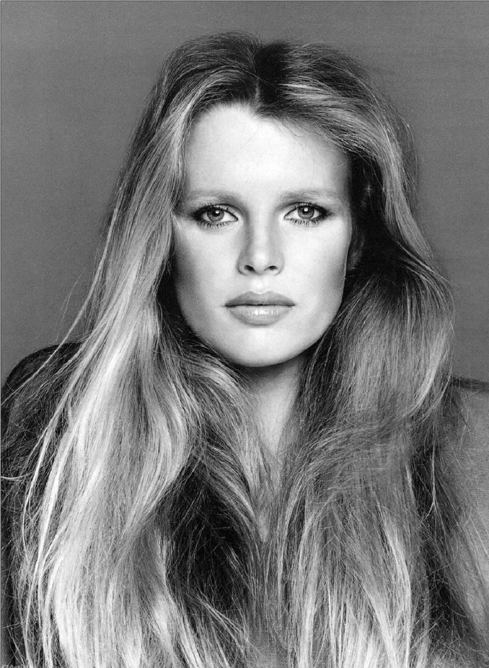 Kim Basinger, black and white portrait, long flowing hair, HD Phone Wallpaper