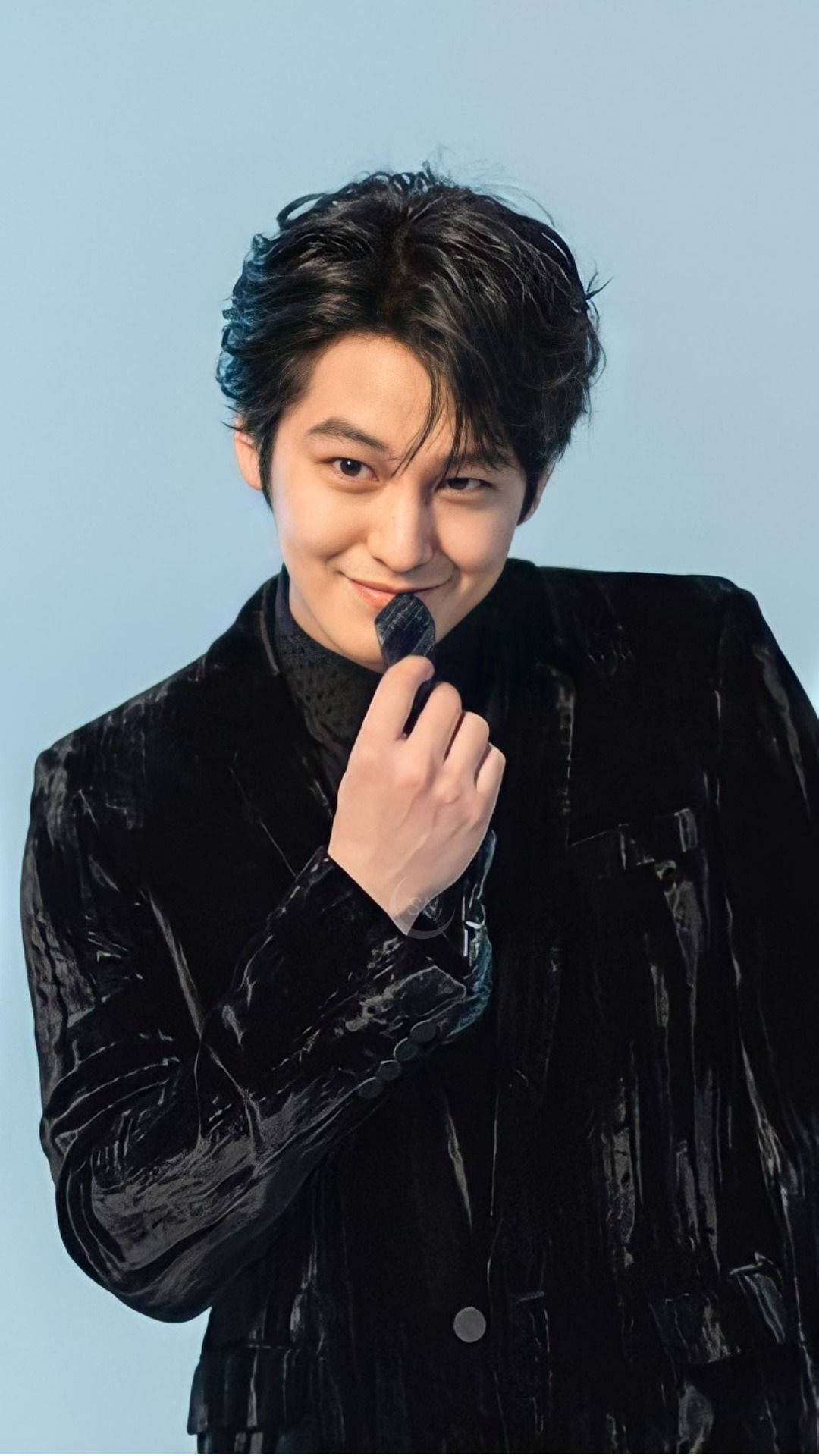 Kim Bum, black velvet jacket, microphone, Full HD Phone Wallpaper
