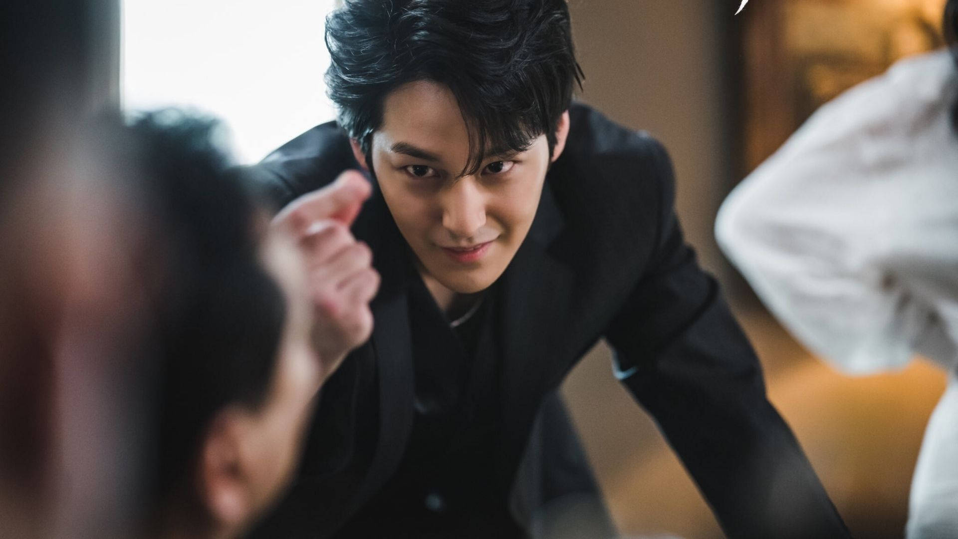 Kim Bum, black suit, knowing smile, Full HD Desktop Wallpaper