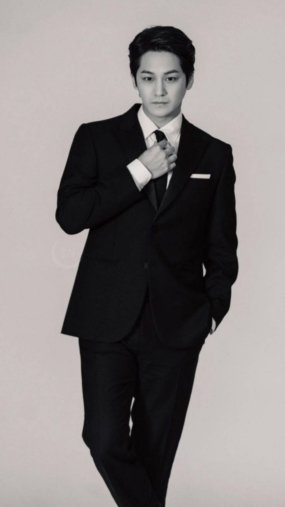 Kim bum, black suit, tie, Full HD Phone Wallpaper