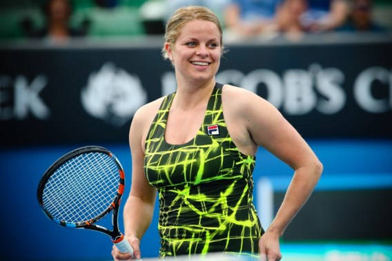 Kim Clijsters, neon green and black dress, blue court, SD Desktop Wallpaper