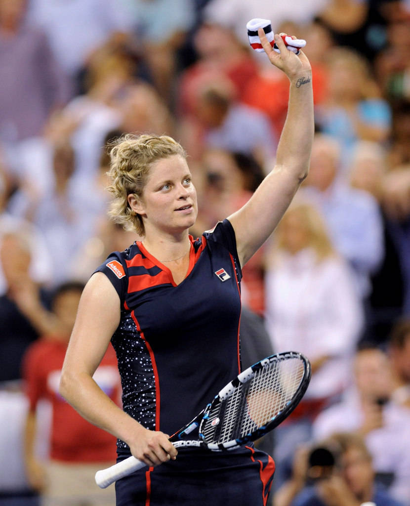 Kim Clijsters, tennis player, racket, SD Phone Wallpaper