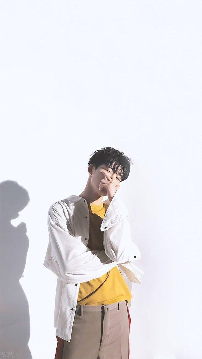 Kim Hanbin, white shirt, yellow tee, SD Phone Wallpaper