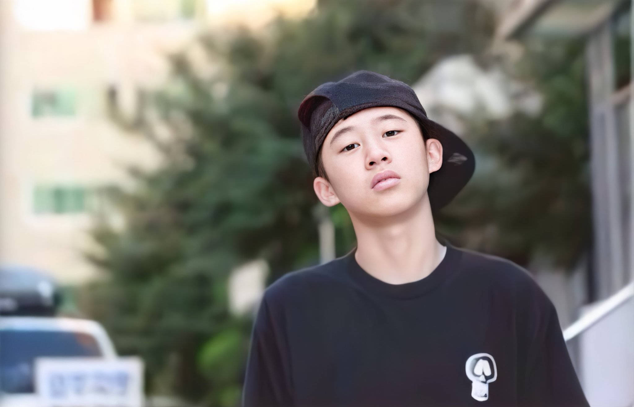 Kim Hanbin, black cap, t-shirt, Full HD Desktop Wallpaper