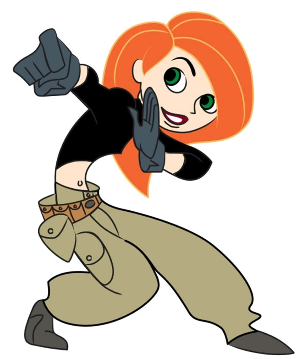 Kim Possible, orange hair, green eyes, SD Phone Wallpaper
