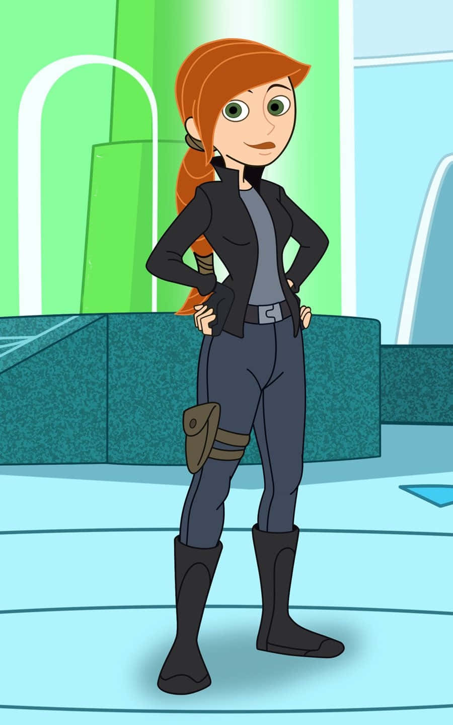 Kim Possible, red-haired animated girl, black tactical gear, HD Phone Wallpaper