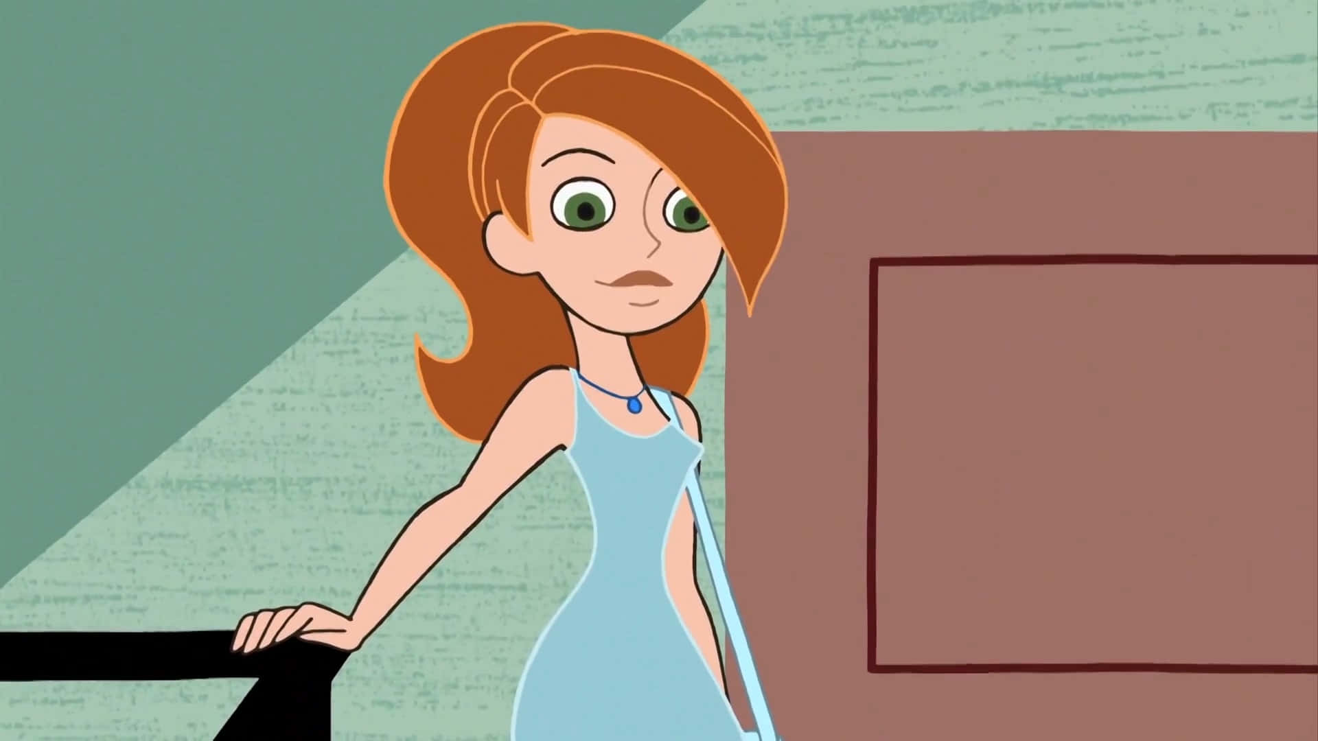 Kim Possible, orange hair, green eyes, Full HD Desktop Wallpaper