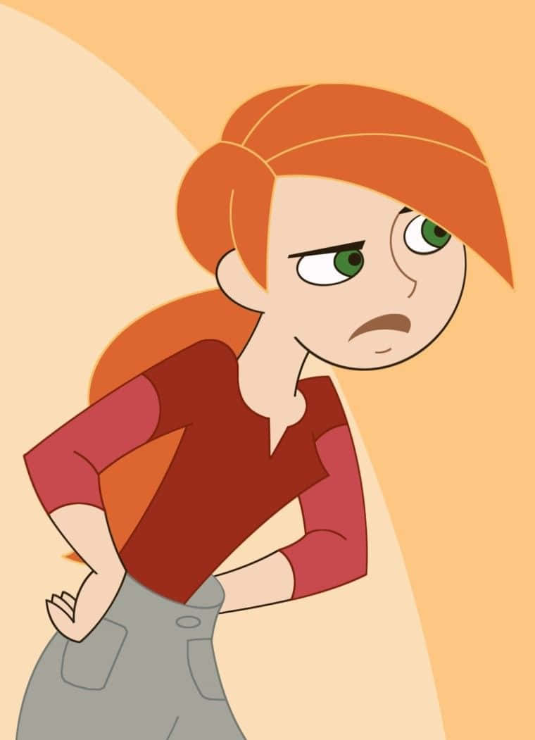 Kim Possible, orange hair, green eyes, SD Phone Wallpaper