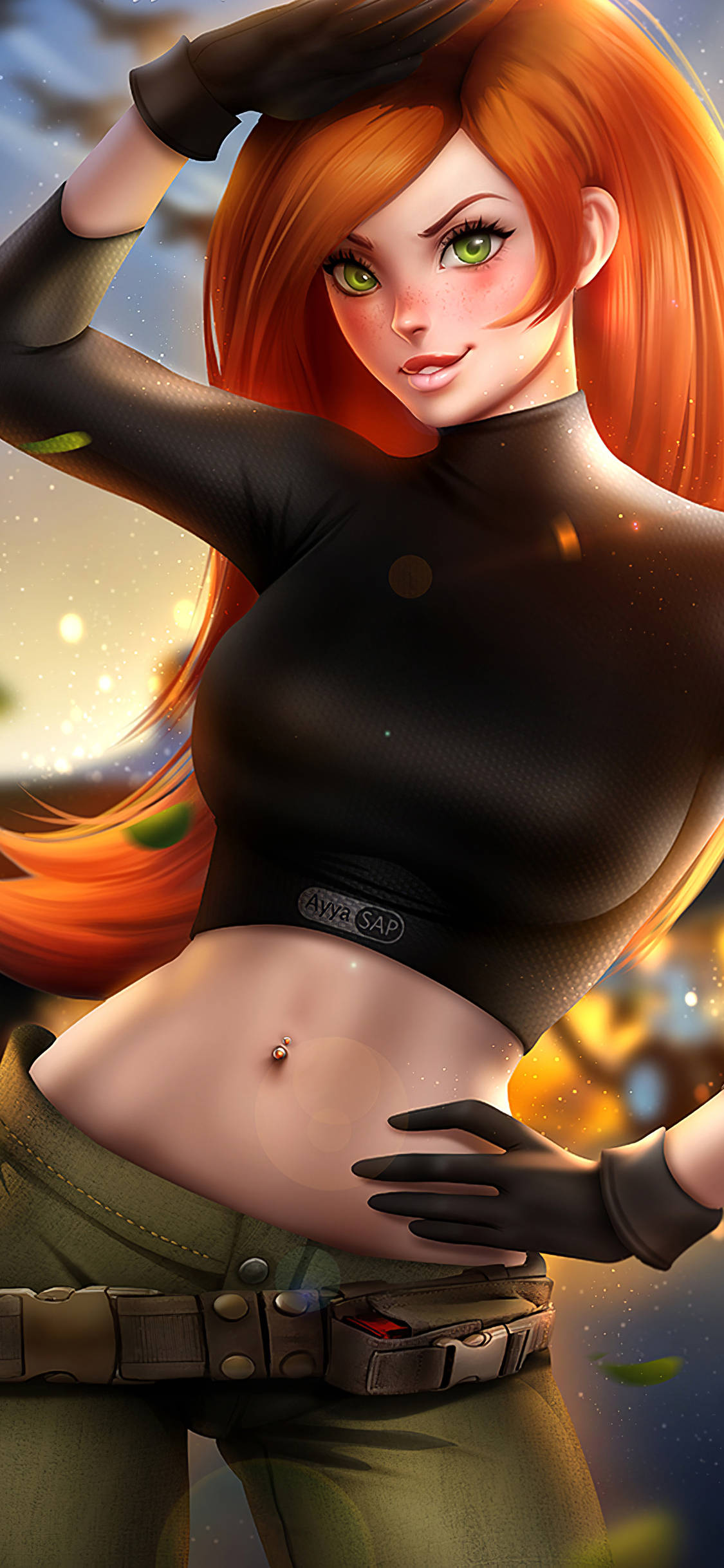 Kim Possible, iPhone X, anime-style, Full HD Phone Wallpaper