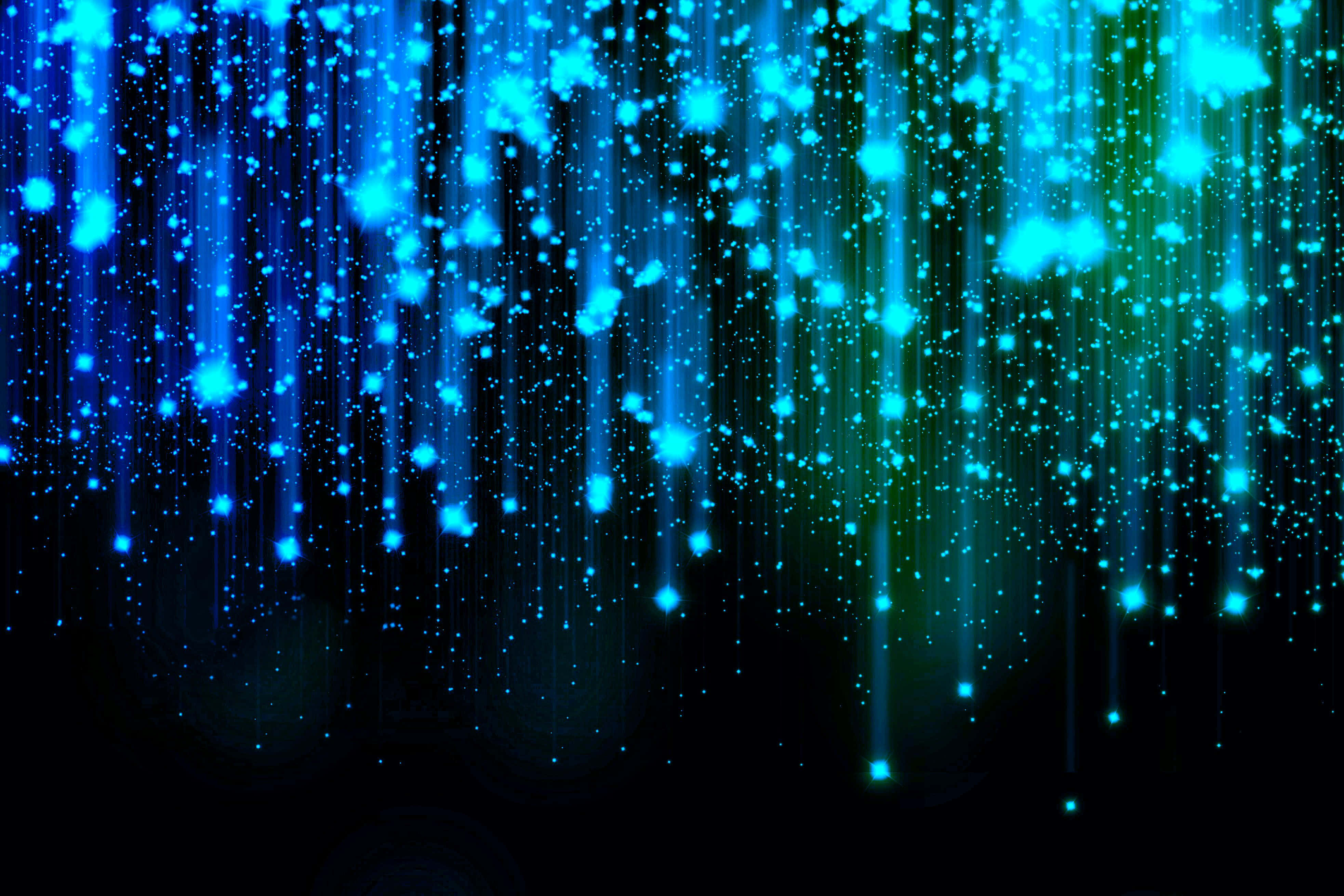 Kim possible, vibrant blue, green glowing particles, 4K Desktop Wallpaper