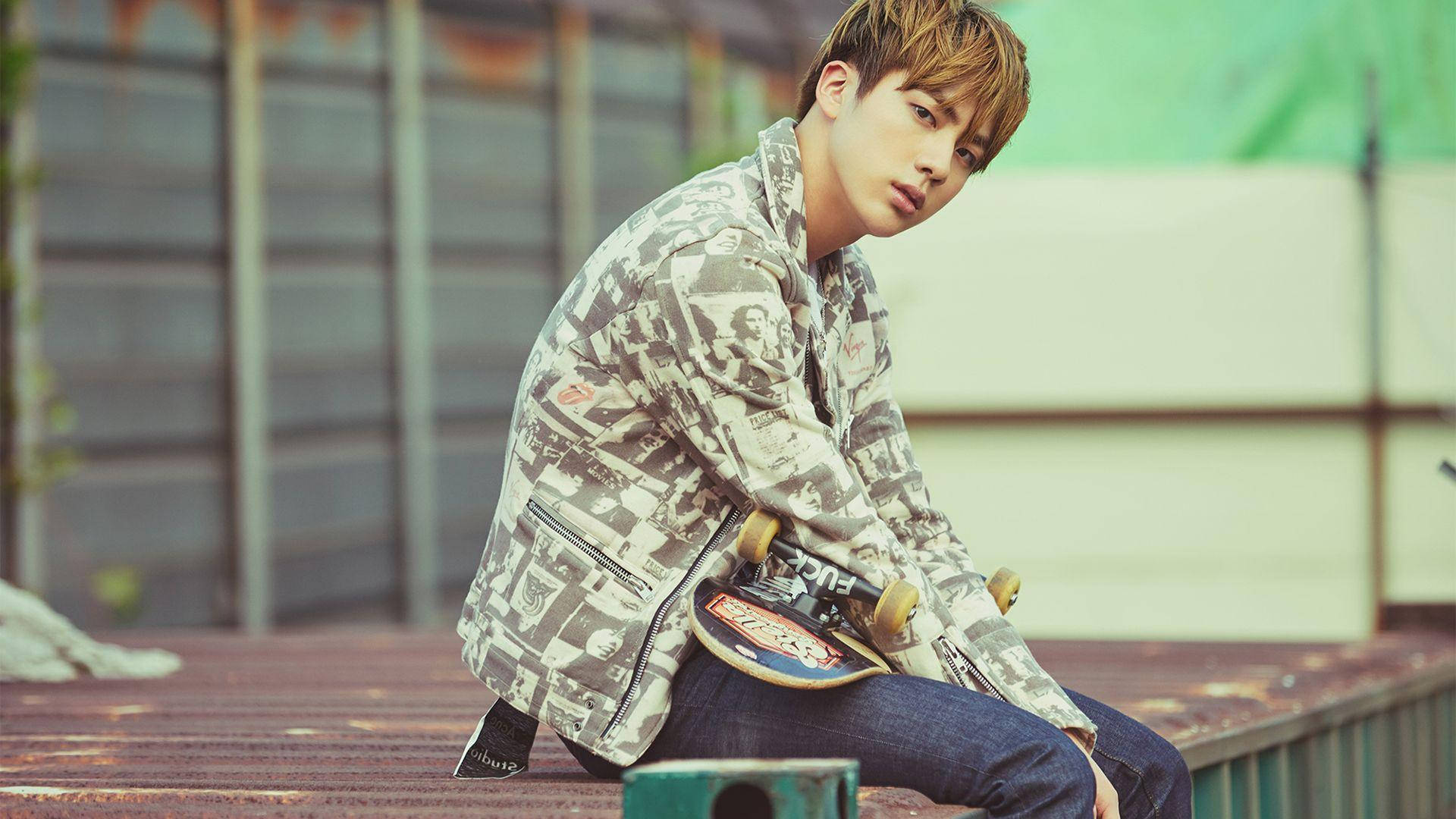 Kim Seok Jin, run era, skateboard, Full HD Desktop Wallpaper