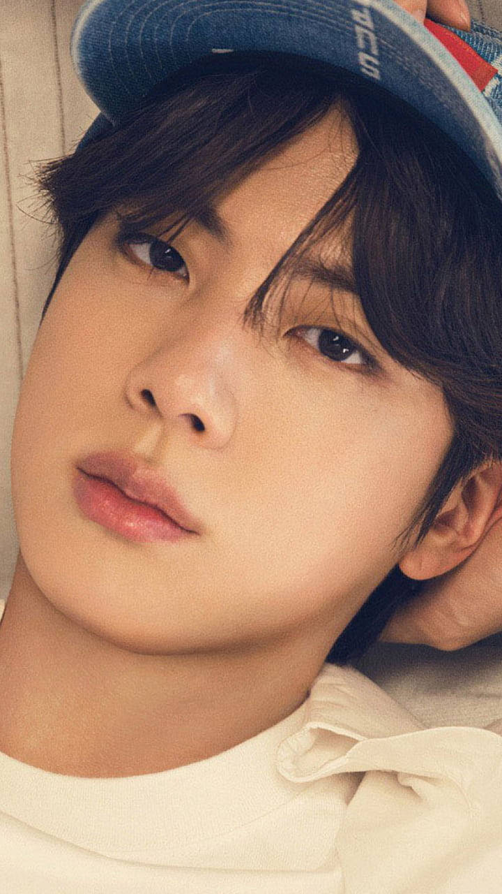 Kim Seok Jin, dark hair, blue cap, HD Phone Wallpaper