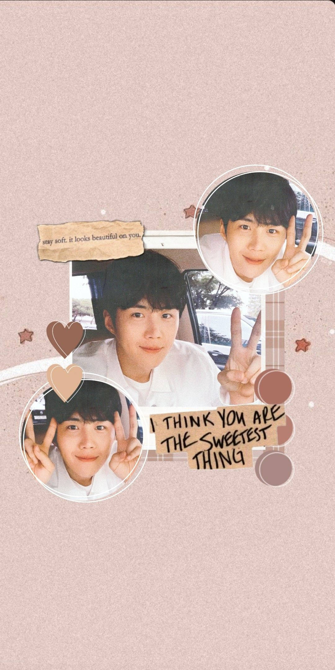 Kim Seon Ho, soft pink, circular photos, Full HD Phone Wallpaper