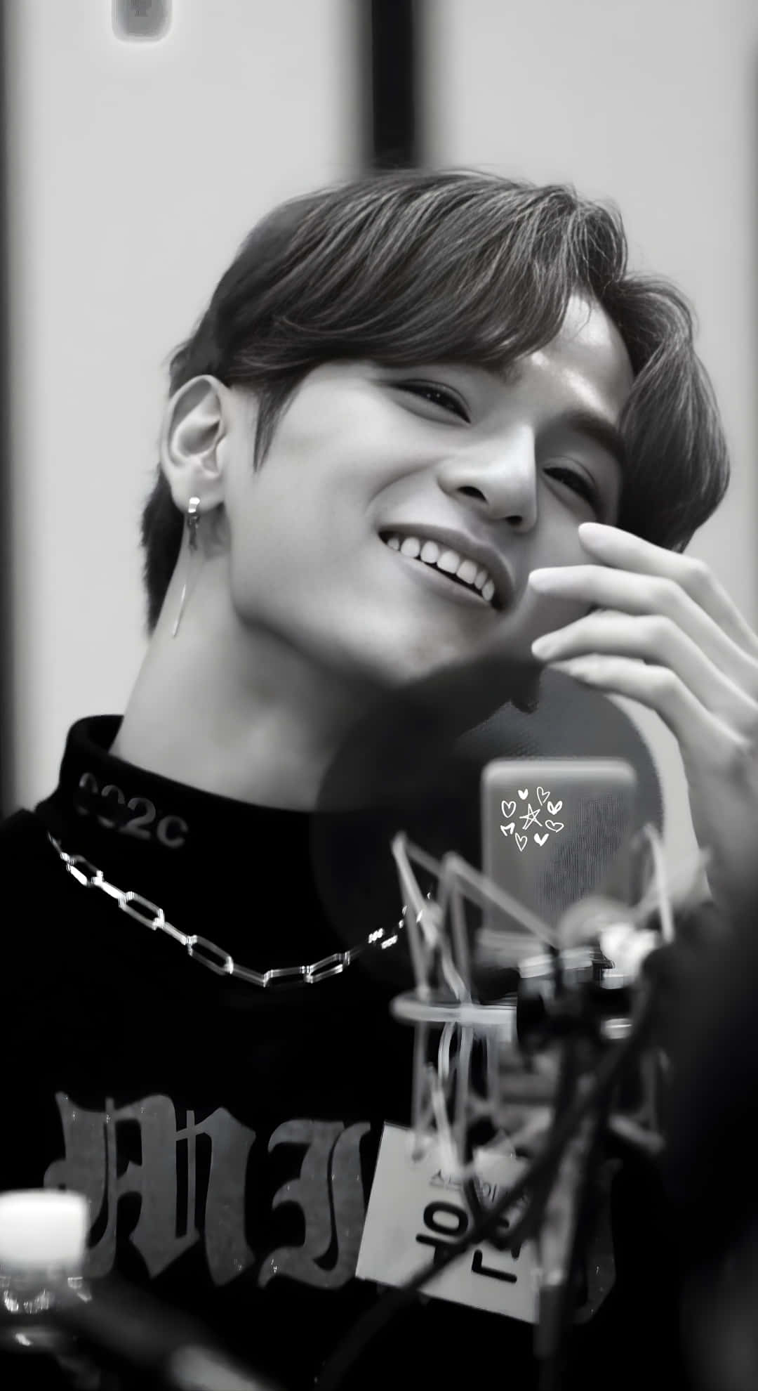 Kim Woojin, black and white, closeup, Full HD Phone Wallpaper