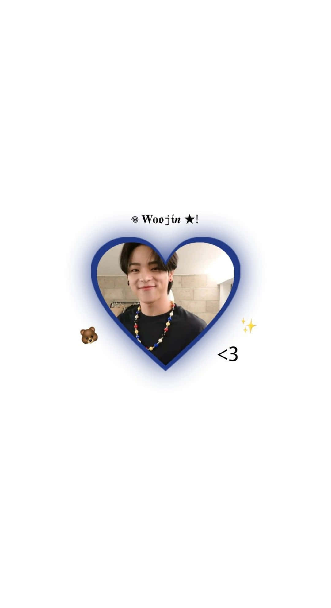Kim Woojin, heart-shaped frame, beaded necklace, Full HD Phone Wallpaper