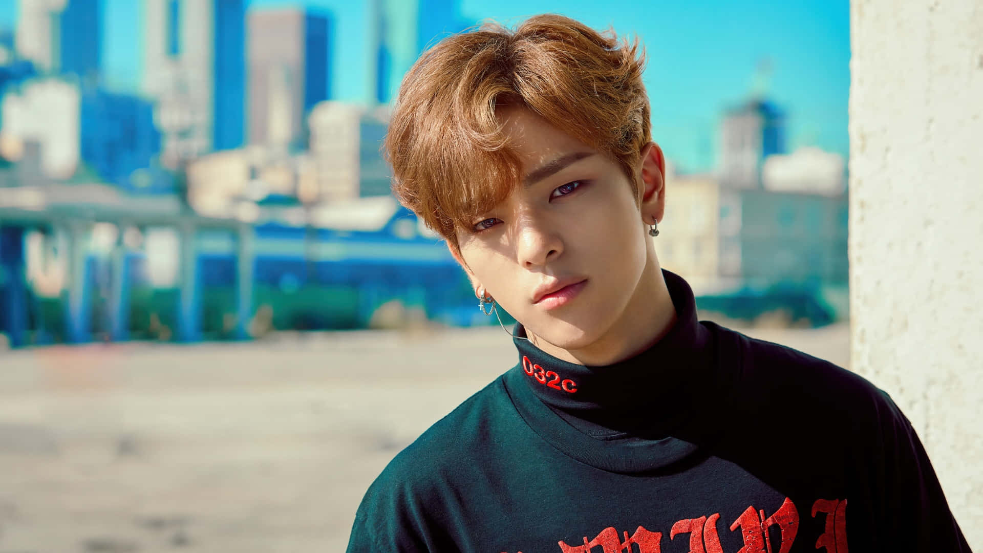 Kim Woojin, solo artist, tousled brown hair, Full HD Desktop Wallpaper