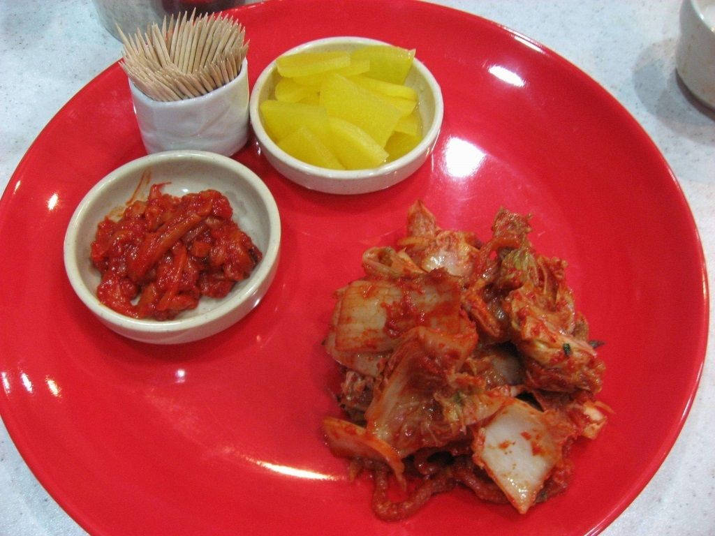kimchi, red plate, spicy kimchi, SD Desktop Wallpaper
