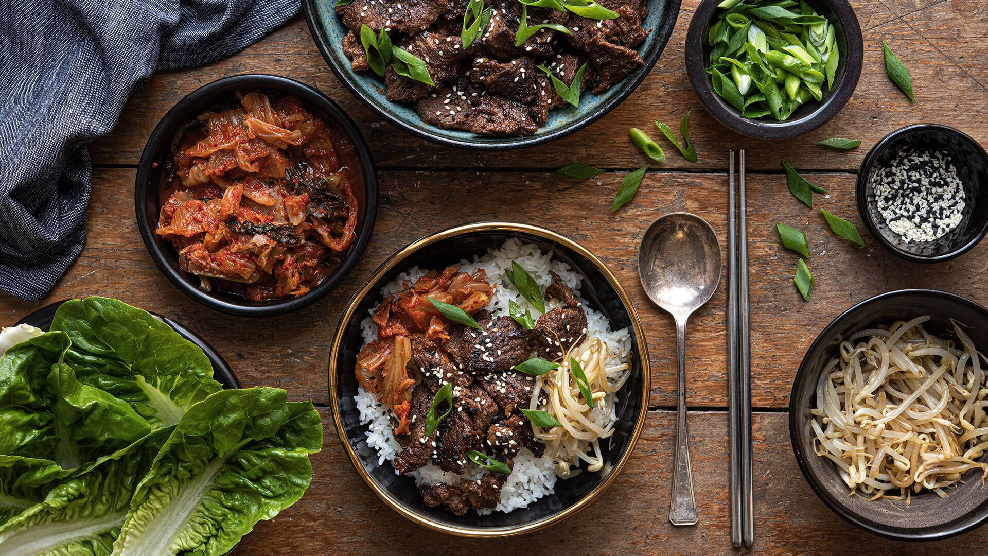 Bulgogi, Kimchi, Bibimbap, Full HD Desktop Wallpaper