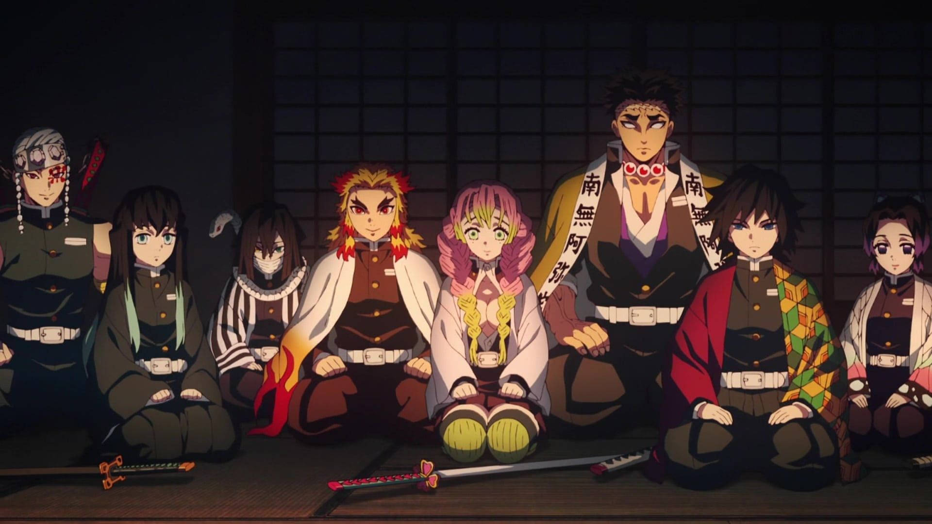Kimetsu No Yaiba Hashira, anime characters, traditional Japanese attire, Full HD Desktop Wallpaper