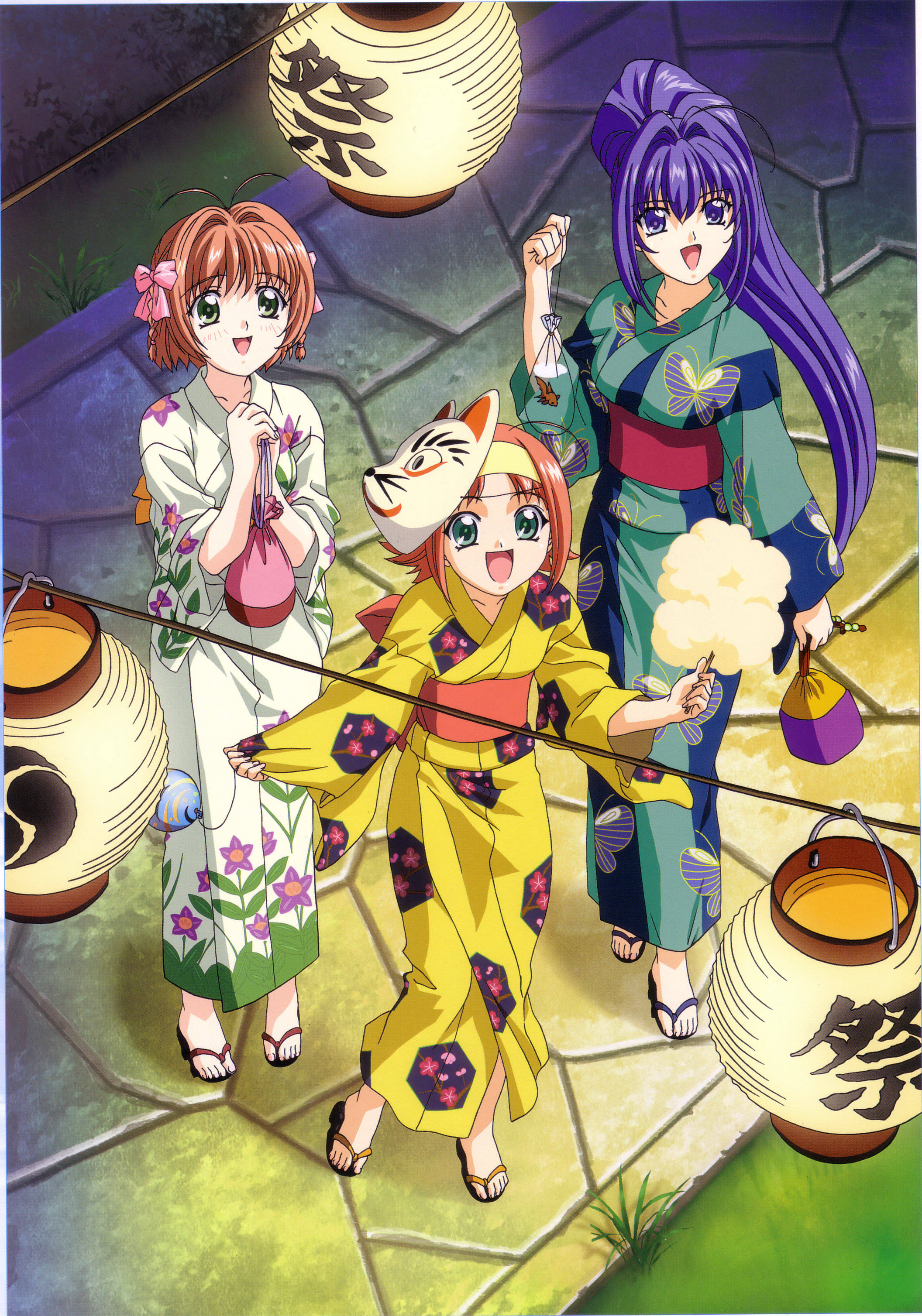 Kimi ga nozomu eien, kimonos, festival lanterns, 2K Phone Wallpaper