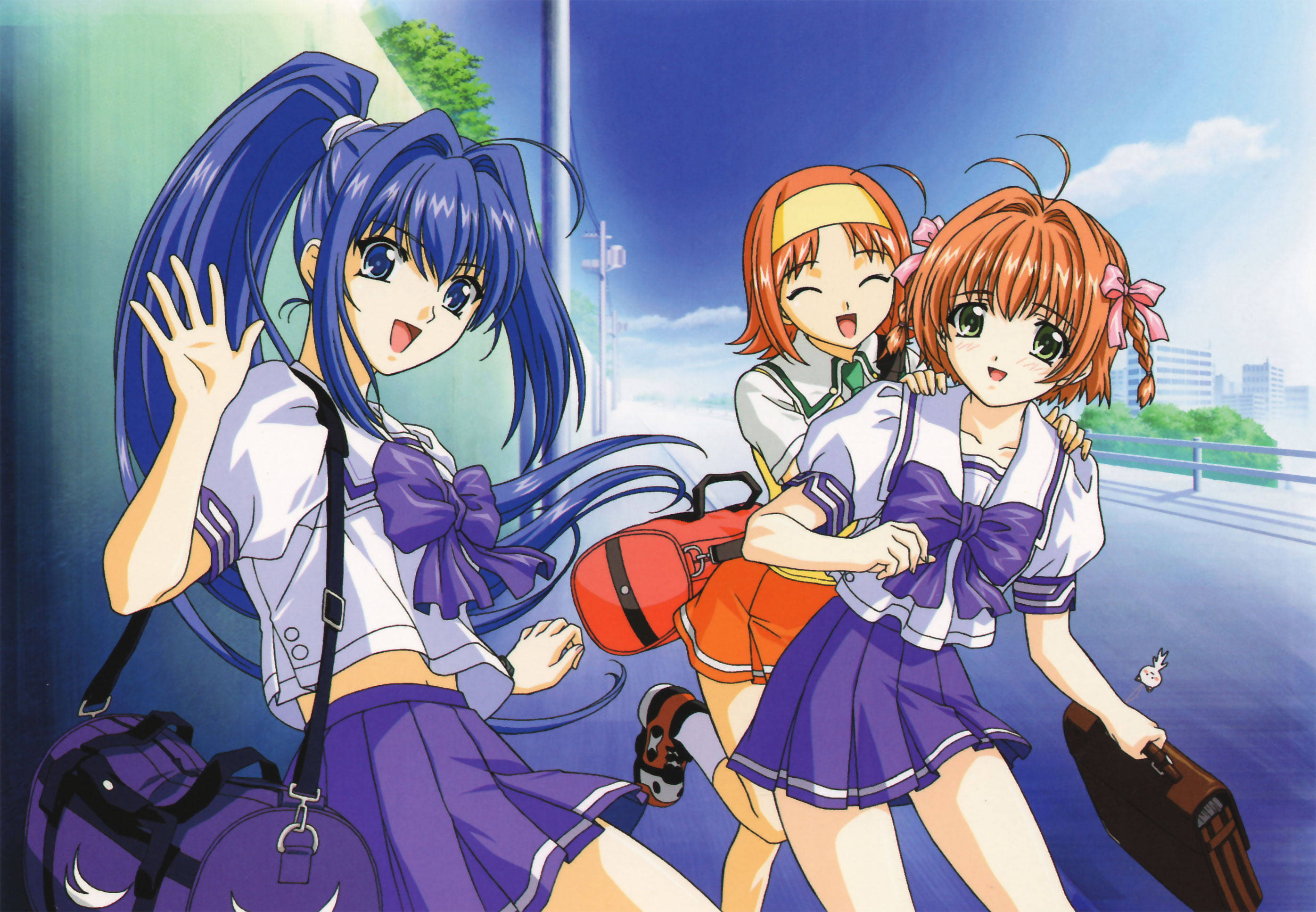Kimi ga nozomu eien, school uniforms, bright blue sky, 2K Desktop Wallpaper