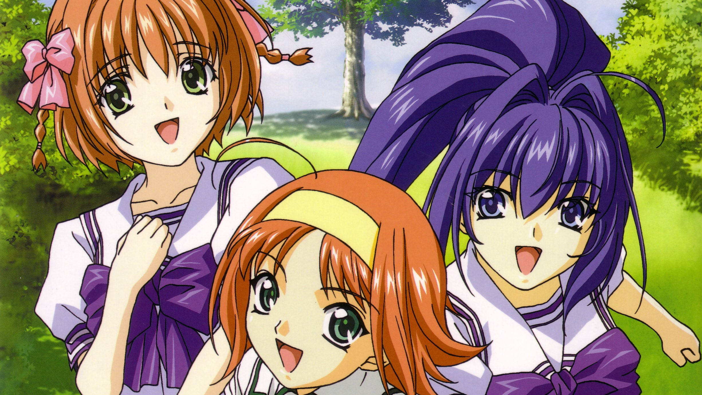 Kimi ga nozomu eien, school uniforms, sunlit green park, Full HD Desktop Wallpaper