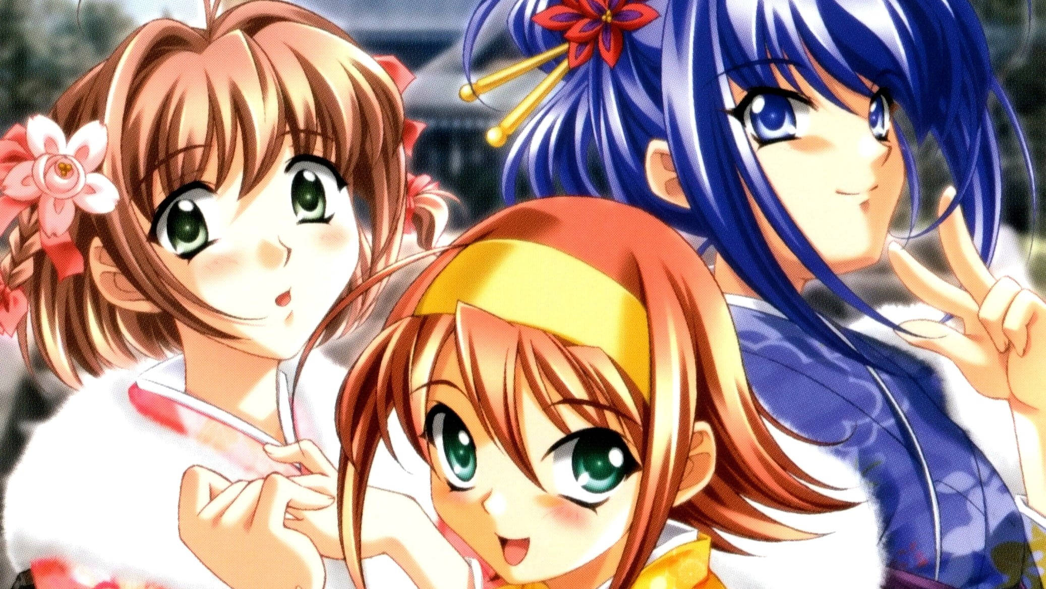 Kimi ga nozomu eien, anime girls, traditional Japanese attire, Full HD Desktop Wallpaper