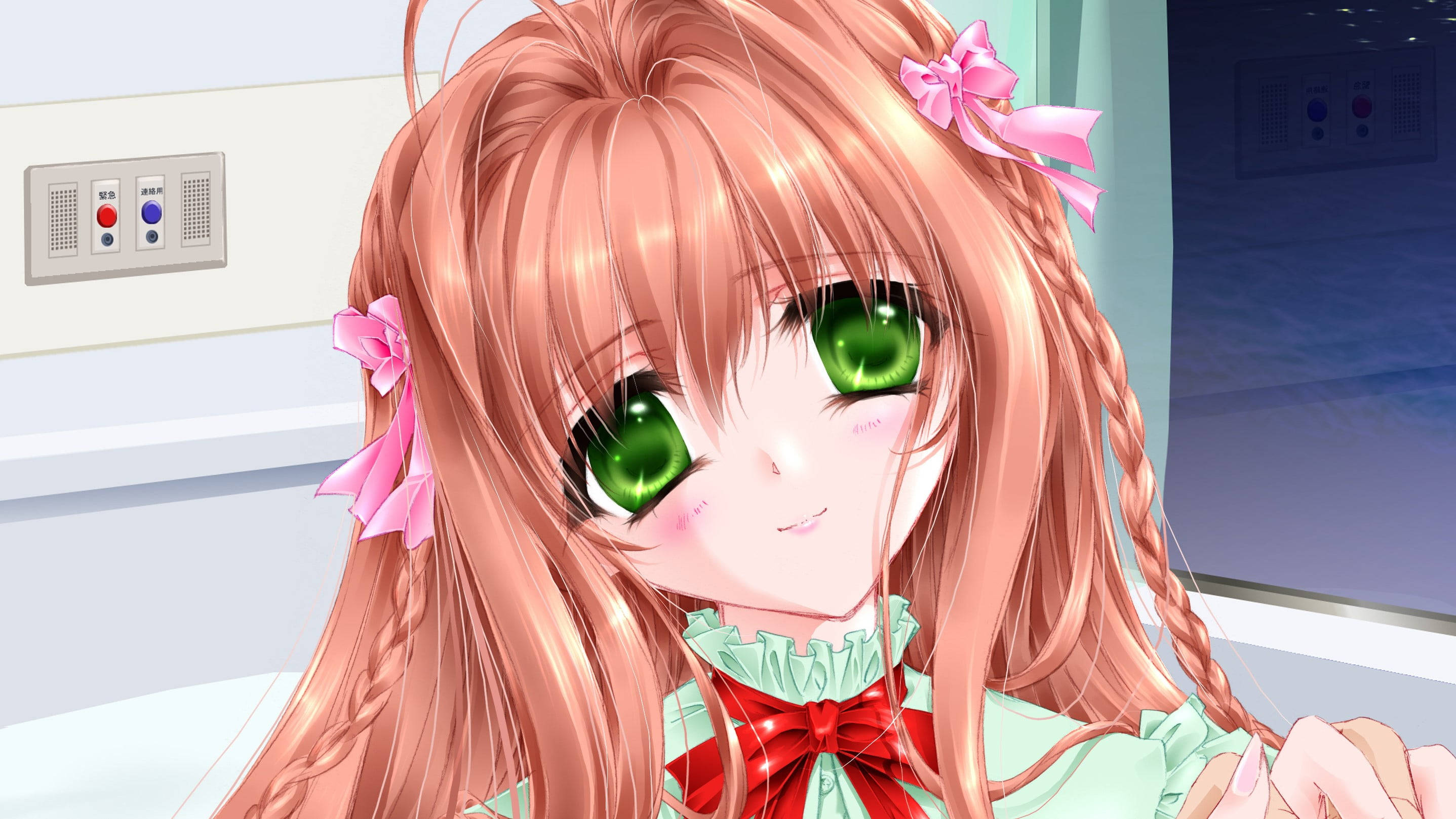 Kimi ga nozomu eien, pink ribbons, red bow, 2K Desktop Wallpaper