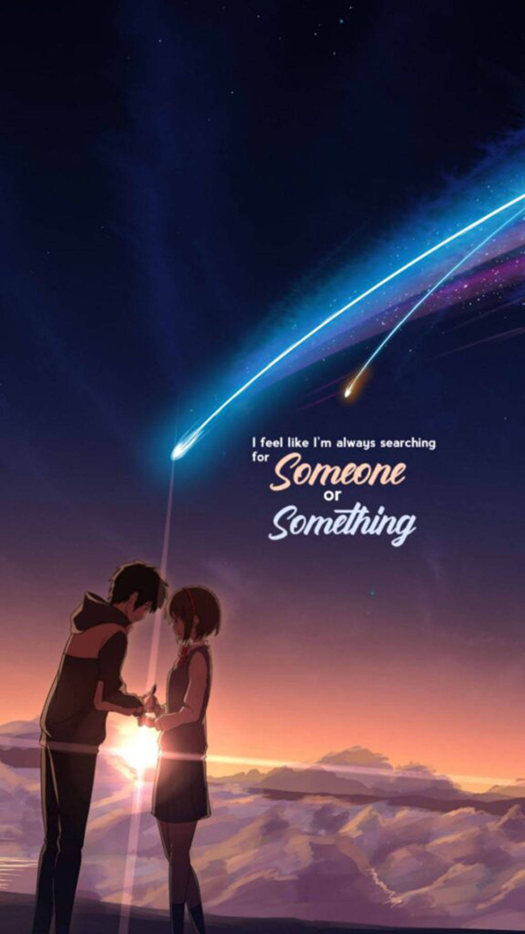 Kimi No Na Wa Phone, twilight sky, shooting stars, Full HD Phone Wallpaper