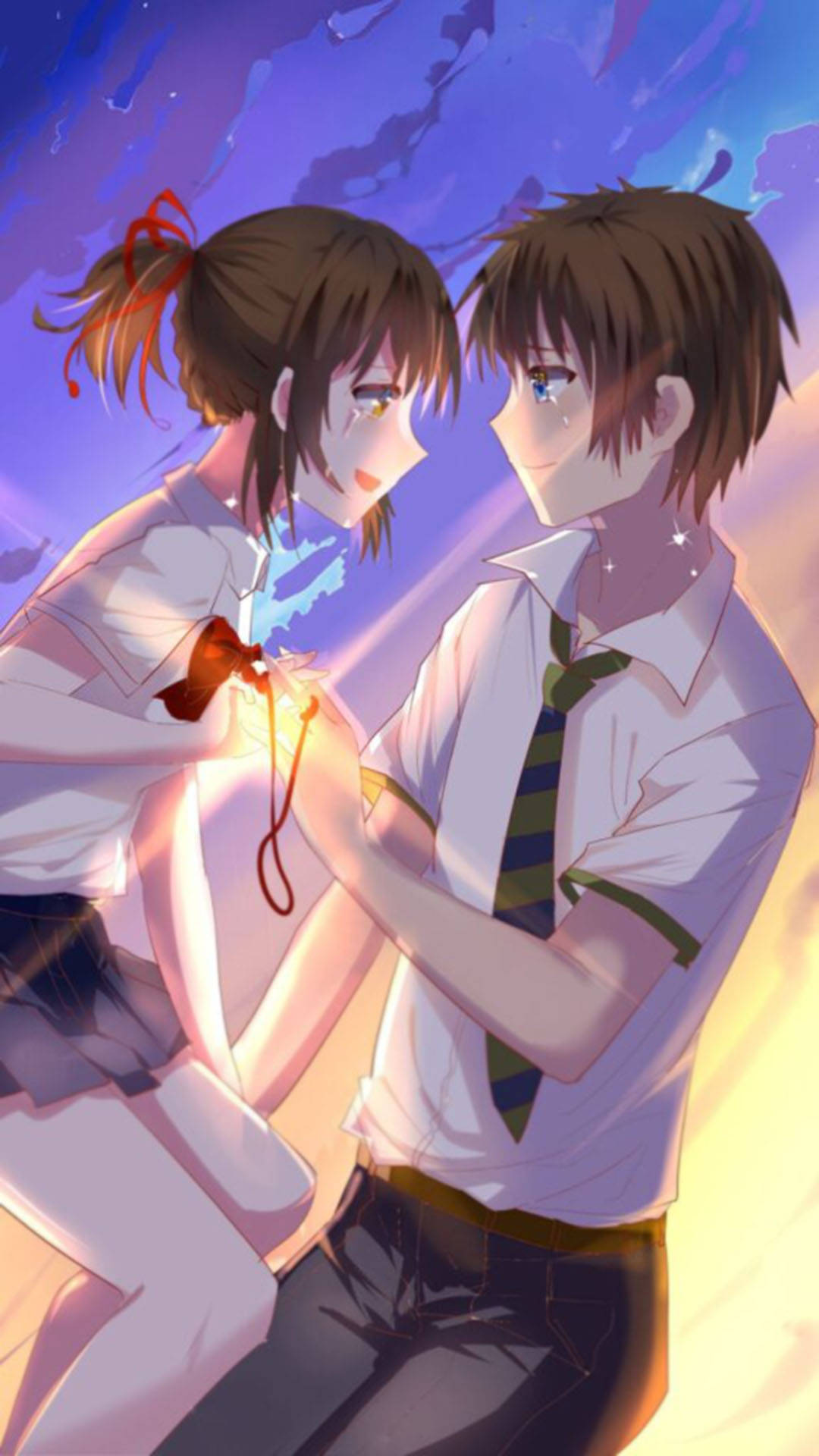 Kimi No Na Wa Phone, anime teens, school uniforms, Full HD Phone Wallpaper