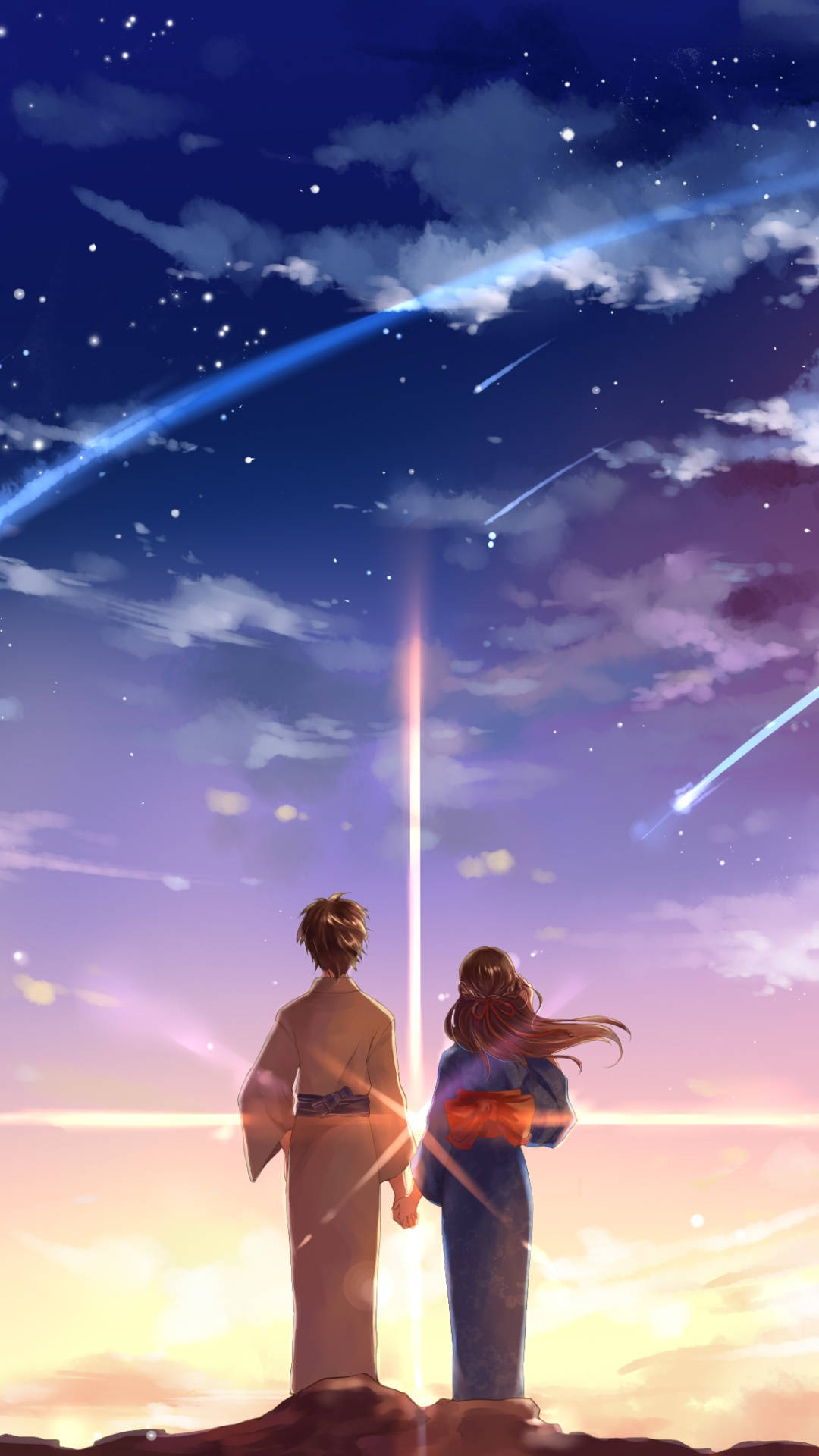 Kimi No Na Wa, cliff, twilight sky, Full HD Phone Wallpaper