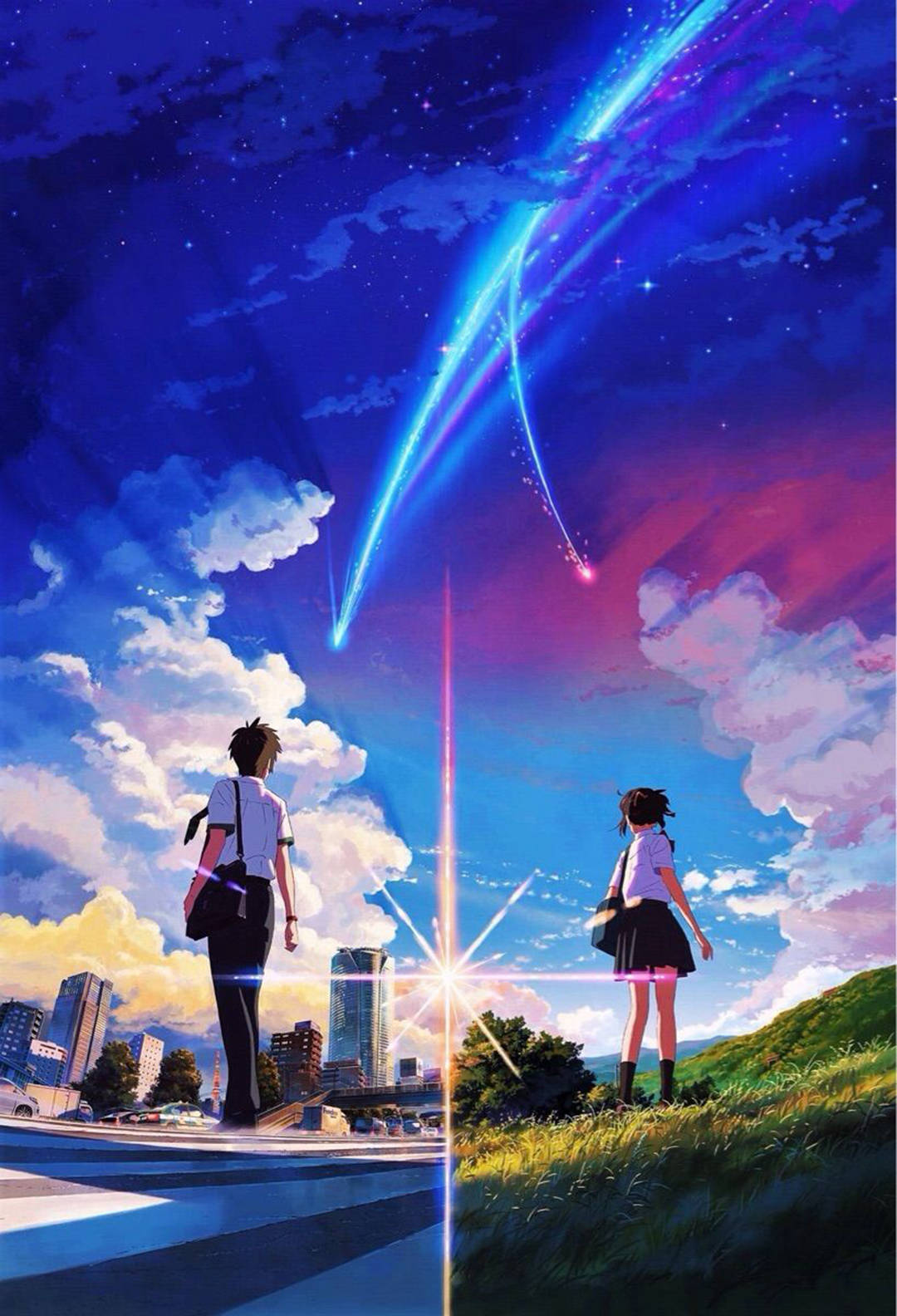 Kimi No Na Wa Phone, bridge, twilight sky, HD Phone Wallpaper