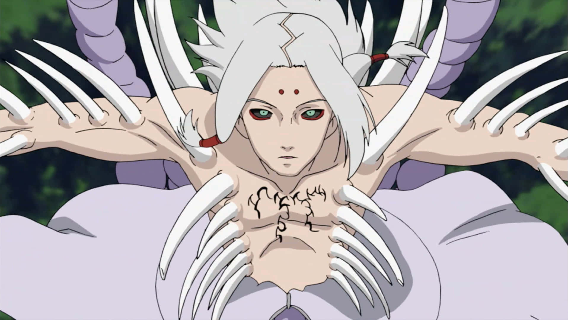 Kimimaro, white hair, sharp bone-like protrusions, HD Desktop Wallpaper