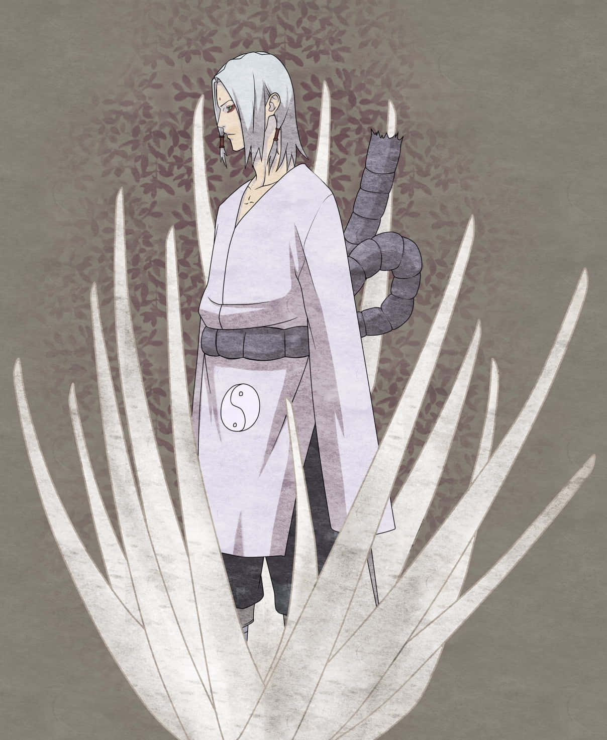 Kimimaro, silver hair, white robe, HD Phone Wallpaper