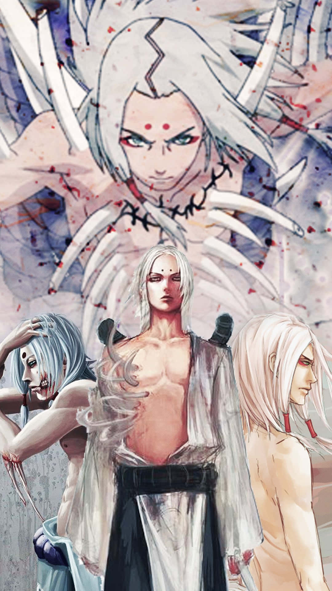Kimimaro, white hair, red eyes, Full HD Phone Wallpaper