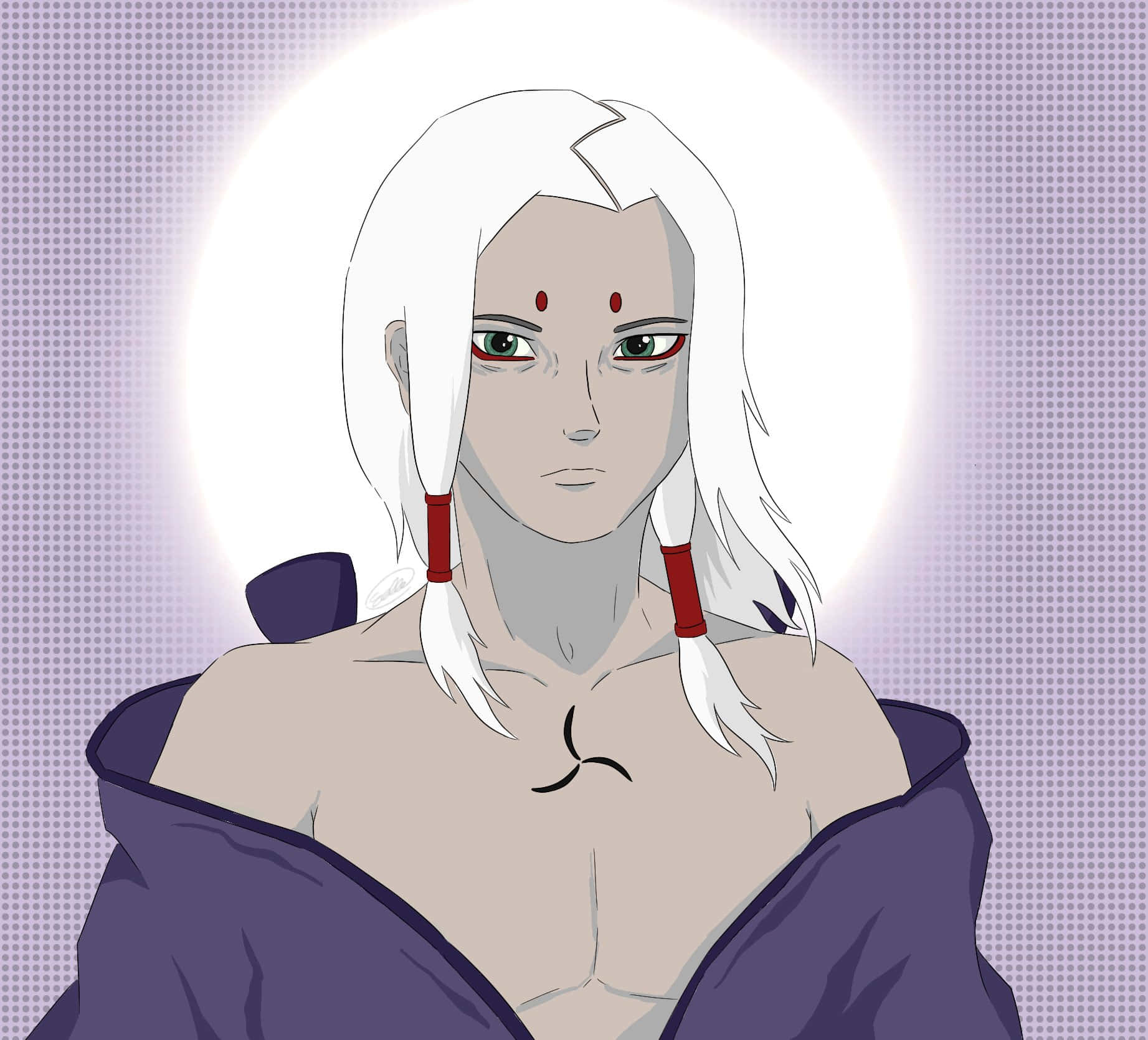 Kimimaro, white hair, red eyes, HD Desktop Wallpaper