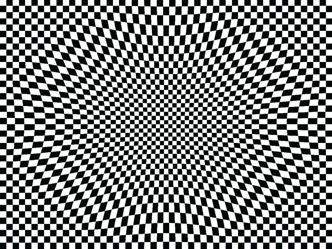 Kinetic Art, black and white checkerboard pattern, central point, SD Desktop Wallpaper