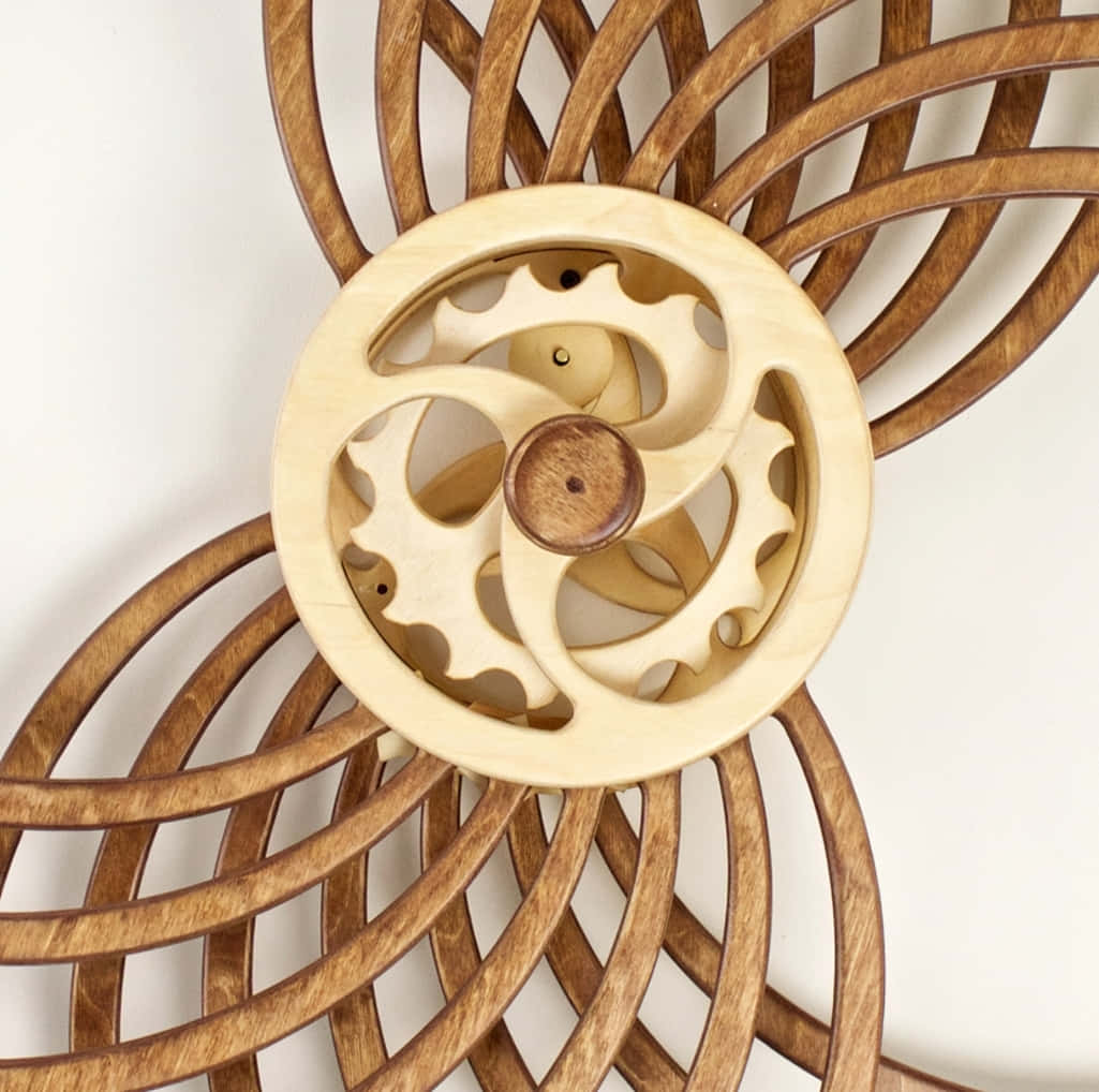 kinetic art, wooden wall art piece, interlocking gears, SD Desktop Wallpaper