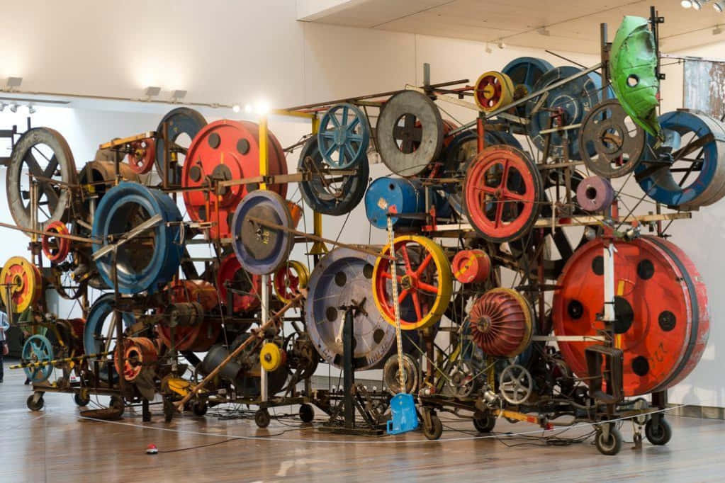 Kinetic Art, colorful industrial wheels, gears, SD Desktop Wallpaper