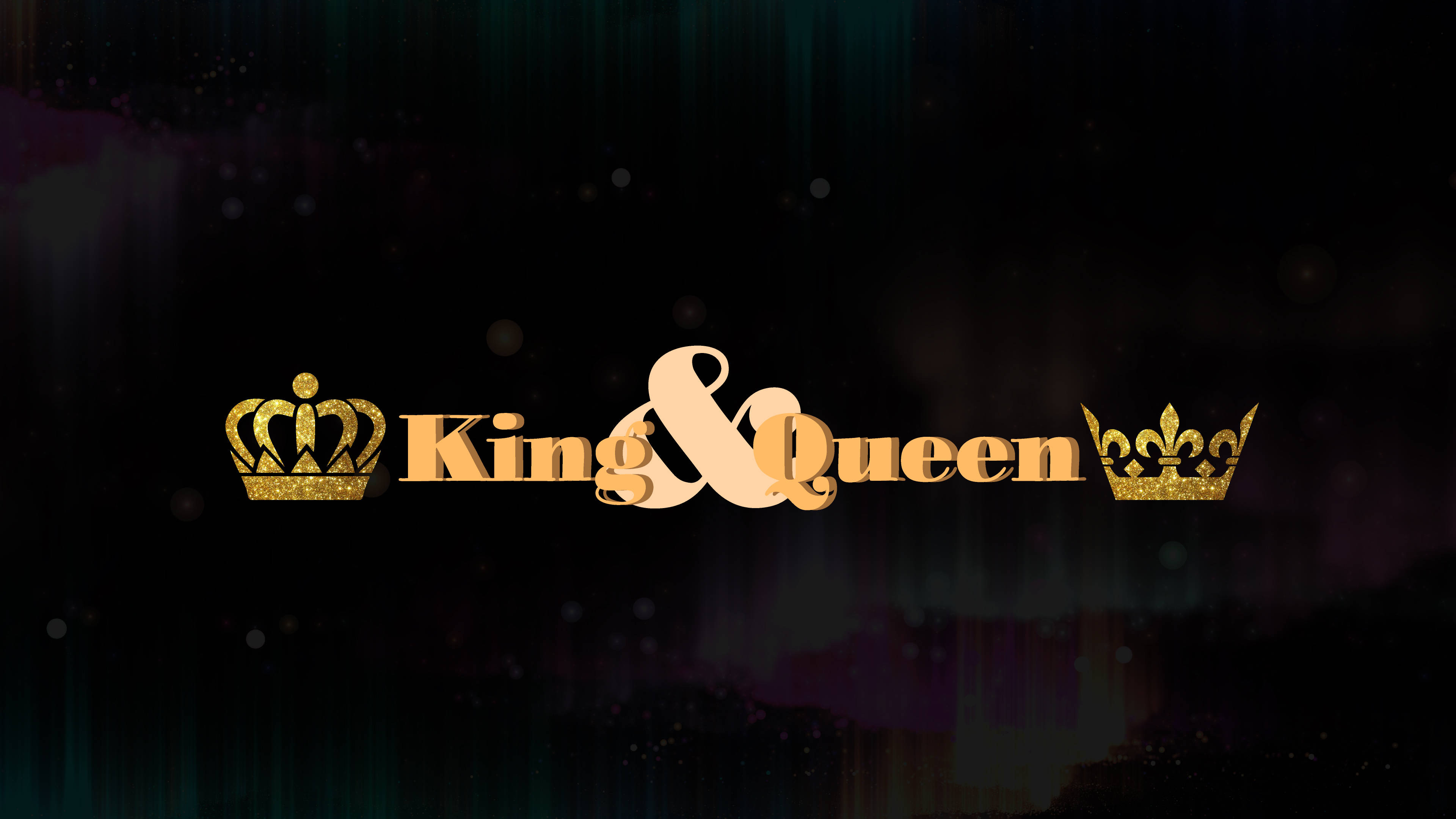 King And Queen, crowns, golden glittering text, 4K Desktop Wallpaper